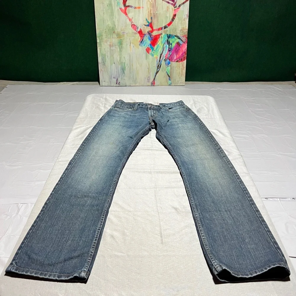 Levis 514 Slim Straight Mens Jeans Blue Medium Wash 29x32 100% Cotton Denim
